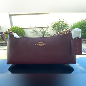 NWT Coach Charlotte Shoulder Bag in Dark Wine color